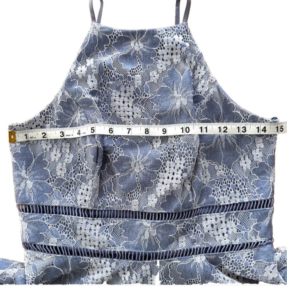 City Triangles Lace Halter Dress Floral Graduation Wedding Coquette Feminine EUC - Picture 5 of 10